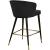 Cassie Velvet Counter Stool with Black Metal Legs & Gold Tips