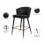 Cassie Velvet Counter Stool with Black Metal Legs & Gold Tips
