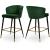 Cassie Velvet Counter Stool with Black Metal Legs & Gold Tips