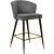 Cassie Velvet Counter Stool with Black Metal Legs & Gold Tips
