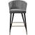 Cassie Velvet Counter Stool with Black Metal Legs & Gold Tips