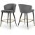 Cassie Velvet Counter Stool with Black Metal Legs & Gold Tips