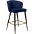 Cassie Velvet Counter Stool with Black Metal Legs & Gold Tips