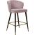 Cassie Velvet Counter Stool with Black Metal Legs & Gold Tips