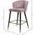 Cassie Velvet Counter Stool with Black Metal Legs & Gold Tips