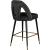 Akoya Velvet Counter Stool with Black Metal Legs & Gold Tips
