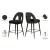 Akoya Velvet Counter Stool with Black Metal Legs & Gold Tips