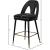 Akoya Velvet Counter Stool with Black Metal Legs & Gold Tips