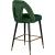 Akoya Velvet Counter Stool with Black Metal Legs & Gold Tips