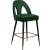 Akoya Velvet Counter Stool with Black Metal Legs & Gold Tips