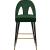 Akoya Velvet Counter Stool with Black Metal Legs & Gold Tips