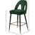 Akoya Velvet Counter Stool with Black Metal Legs & Gold Tips