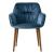 Cocoon Fabric/Wood Customizable Plush Seat Dining Armchair