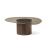 Mushroom Tempered Glass/Wood Pedestal Coffee Table
