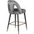 Akoya Velvet Counter Stool with Black Metal Legs & Gold Tips