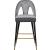Akoya Velvet Counter Stool with Black Metal Legs & Gold Tips