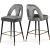 Akoya Velvet Counter Stool with Black Metal Legs & Gold Tips