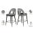 Akoya Velvet Counter Stool with Black Metal Legs & Gold Tips