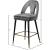 Akoya Velvet Counter Stool with Black Metal Legs & Gold Tips