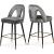 Akoya Velvet Counter Stool with Black Metal Legs & Gold Tips