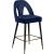 Akoya Velvet Counter Stool with Black Metal Legs & Gold Tips