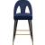 Akoya Velvet Counter Stool with Black Metal Legs & Gold Tips