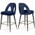 Akoya Velvet Counter Stool with Black Metal Legs & Gold Tips