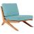 Tahiti Outdoor Patio Waterproof Fabric Accent Chair with Solid Teak Wood Frame