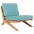 Tahiti Outdoor Patio Waterproof Fabric Accent Chair with Solid Teak Wood Frame