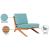 Tahiti Outdoor Patio Waterproof Fabric Accent Chair with Solid Teak Wood Frame