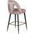 Akoya Velvet Counter Stool with Black Metal Legs & Gold Tips