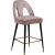 Akoya Velvet Counter Stool with Black Metal Legs & Gold Tips