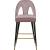 Akoya Velvet Counter Stool with Black Metal Legs & Gold Tips