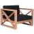 Anguilla Outdoor Patio Waterproof Fabric Accent Chair with Solid Teak Wood Frame