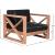 Anguilla Outdoor Patio Waterproof Fabric Accent Chair with Solid Teak Wood Frame