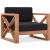 Anguilla Outdoor Patio Waterproof Fabric Accent Chair with Solid Teak Wood Frame