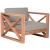 Anguilla Outdoor Patio Waterproof Fabric Accent Chair with Solid Teak Wood Frame