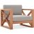 Anguilla Outdoor Patio Waterproof Fabric Accent Chair with Solid Teak Wood Frame