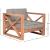 Anguilla Outdoor Patio Waterproof Fabric Accent Chair with Solid Teak Wood Frame