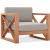 Anguilla Outdoor Patio Waterproof Fabric Accent Chair with Solid Teak Wood Frame