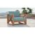 Anguilla Outdoor Patio Waterproof Fabric Accent Chair with Solid Teak Wood Frame