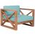 Anguilla Outdoor Patio Waterproof Fabric Accent Chair with Solid Teak Wood Frame