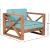 Anguilla Outdoor Patio Waterproof Fabric Accent Chair with Solid Teak Wood Frame