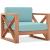 Anguilla Outdoor Patio Waterproof Fabric Accent Chair with Solid Teak Wood Frame