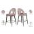 Akoya Velvet Counter Stool with Black Metal Legs & Gold Tips