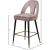 Akoya Velvet Counter Stool with Black Metal Legs & Gold Tips