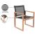 Tulum Outdoor Patio Mesh Waterproof Fabric Dining Arm Chair with Natural Teak Base