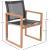 Tulum Outdoor Patio Mesh Waterproof Fabric Dining Arm Chair with Natural Teak Base