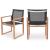 Tulum Outdoor Patio Mesh Waterproof Fabric Dining Arm Chair with Natural Teak Base