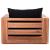 Tulum Outdoor Patio Waterproof Fabric Accent Chair with Solid Teak Wood Frame